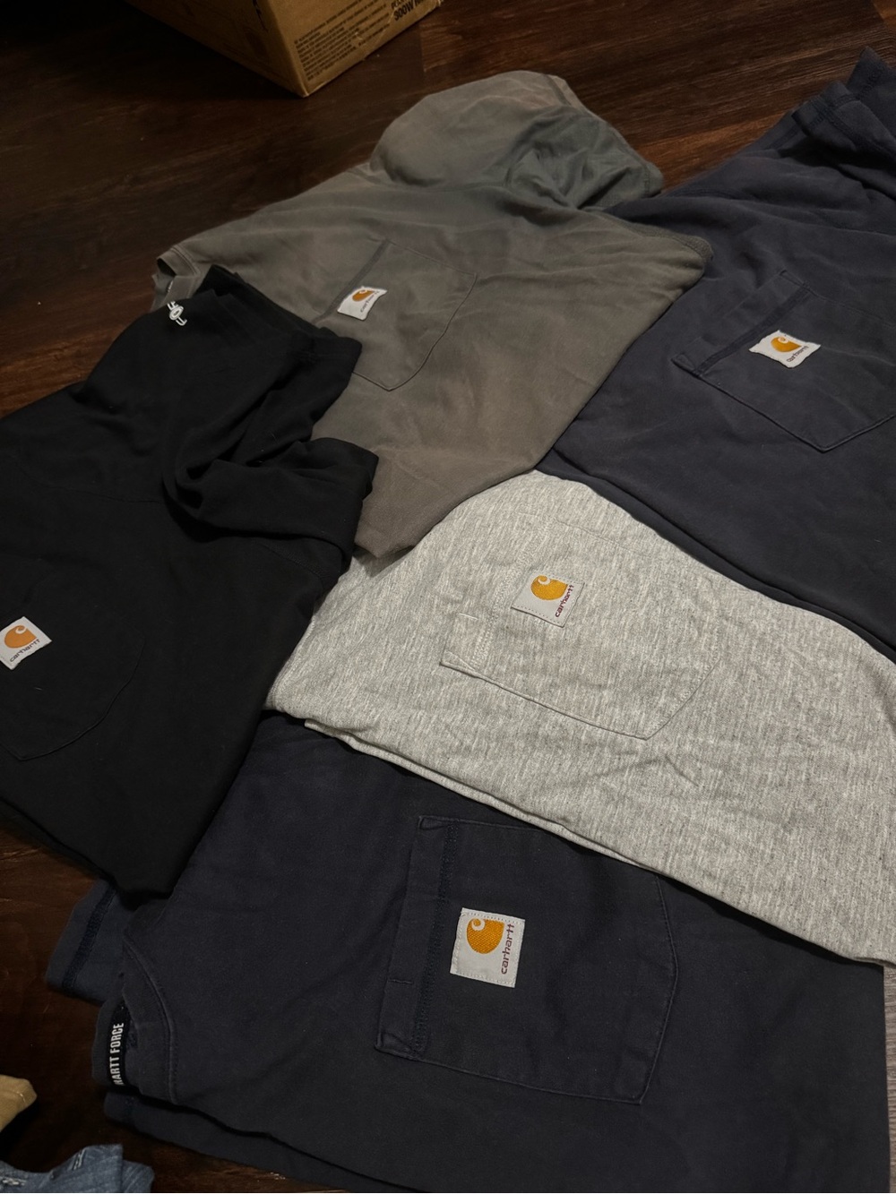 Bundle of 5 Men’s Carhartt Force Pocket Tshirt - Black, Gray, Navy, Charcoal